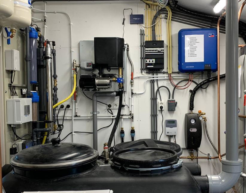 Regenwatersysteem en grijswatersysteem bij een woning in Zeeland