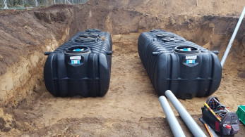 Kunststof regenwatertanks 10.000 liter met ingebouwd filter in Doorwerth