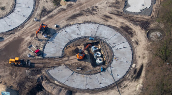 Bovenaanzicht regenwatertanks Ecodorp Boekel