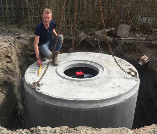 Regenwatertank 6000 liter bij een woning